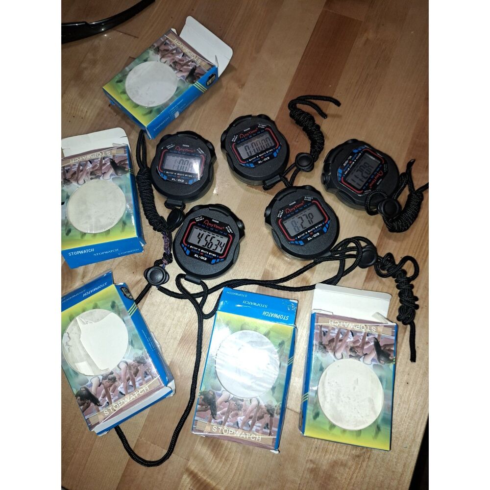 5 PCS SET Digital Stopwatch Sports Counter Chronograph Date Timer Odometer Watch